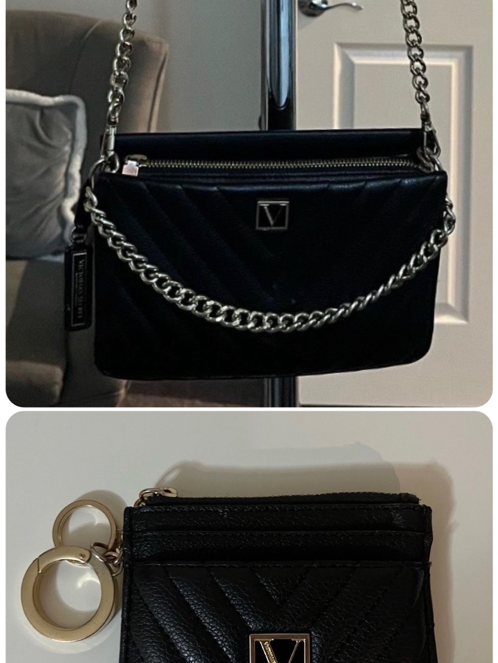 Victoria’s Secret Quilted Chain Shoulder/crossbody Bag and Wallet Set